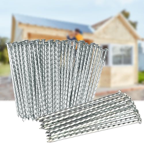 60 PCS 8 Inch Spiral Metal Galvanized Landscape Spikes (60 Count)