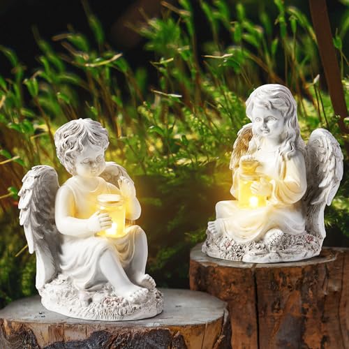 2 Pack Outdoor Angel Statue Garden Decor (2 Count)
