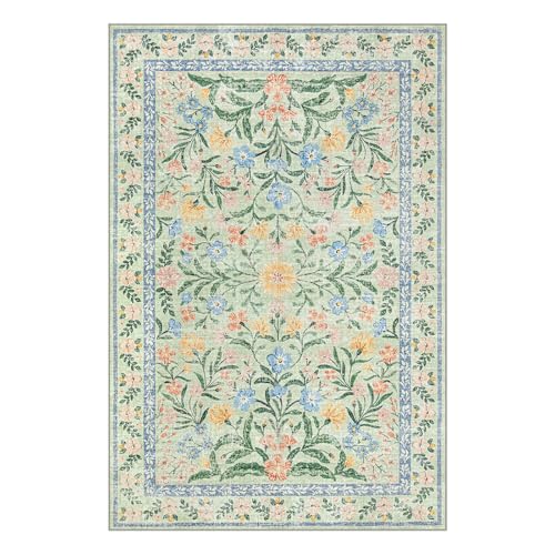 Washable Floral 6x9 Rug