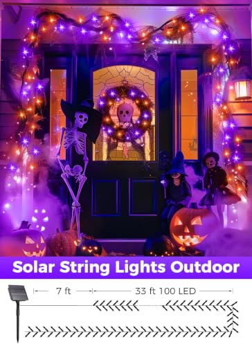 Solar Halloween Lights Outdoor (40 Foot)