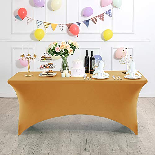 2Pack Spandex Table Cover for 6Ft or 4fT or 8ft Table Universal Fitted Stretch Tablecloth for Party