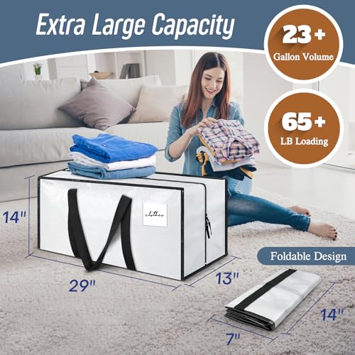 12 Pack Extra Heavy Duty Large Moving Bags with Strong Zipper (12 Count)