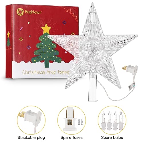 Christmas Tree Topper Lighted Star with Built