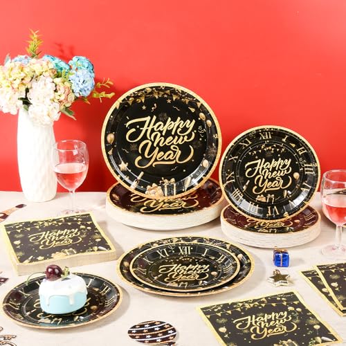 150Pcs New Years Eve Plates & Napkins (150 Count)
