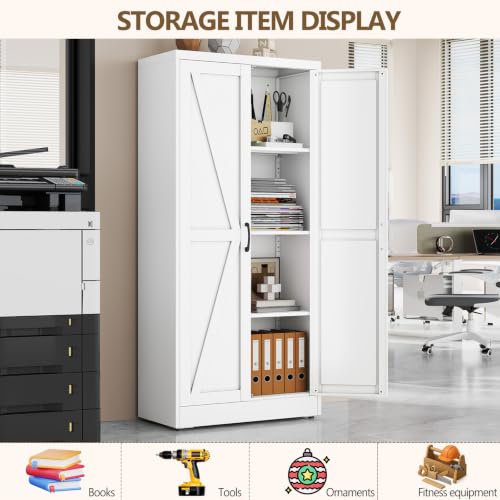 White Metal Storage Cabinet