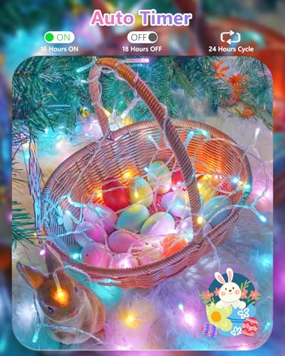 2 Pack 100 LED Easter Lights Battery Operated String Twinkle Fairy Lights (2 Count)
