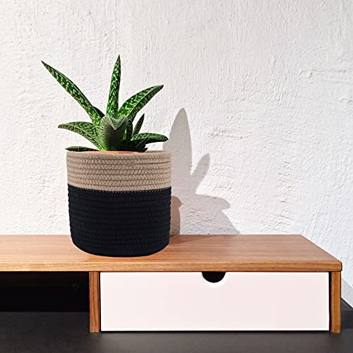 Woven Cotton Rope Plant Basket for 6" Pot H6 3