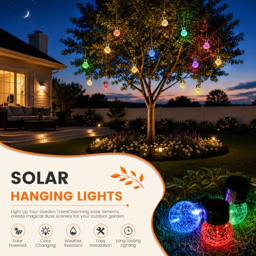 Solar Hanging Lights Outside Solar Christmas Decoration Light 12Pc (12 Count)
