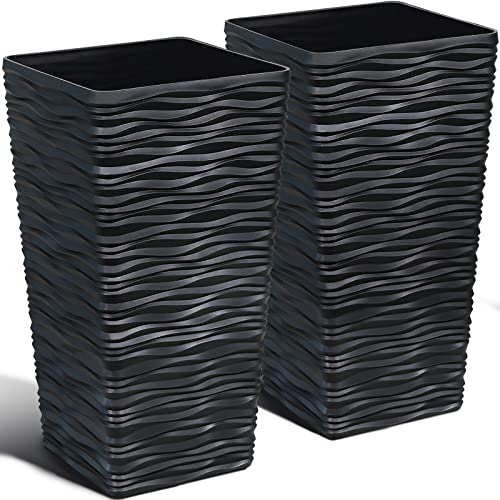 Garden 2 Pack Black Tall Planter (2 Count)