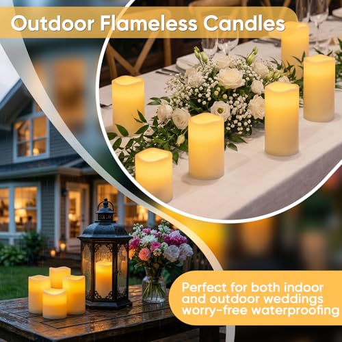 Outdoor Waterproof Flameless Candles with Timer (3 Count)
