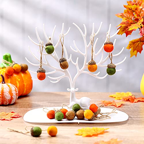 25 Pcs Fall Felt Acorn Ornaments Hanging Wool Felted Acorn Garland (25 Count)