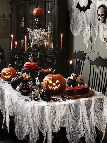 5 Pack 30'' x 72'' Stretchy White Creepy Cloth Halloween Decor (5 Count)