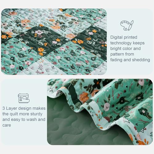Reversible Boho Quilts Full Size Green