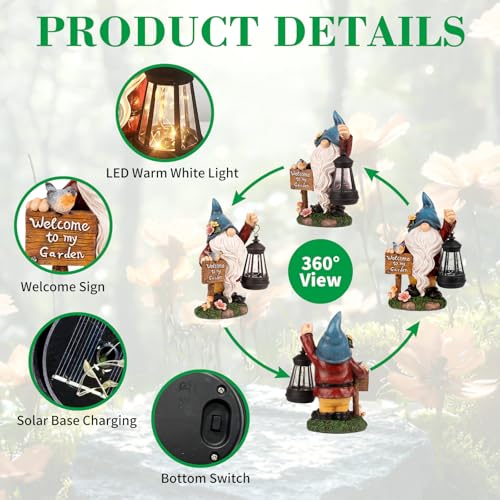 Garden Gnome Statues Figurine Lights