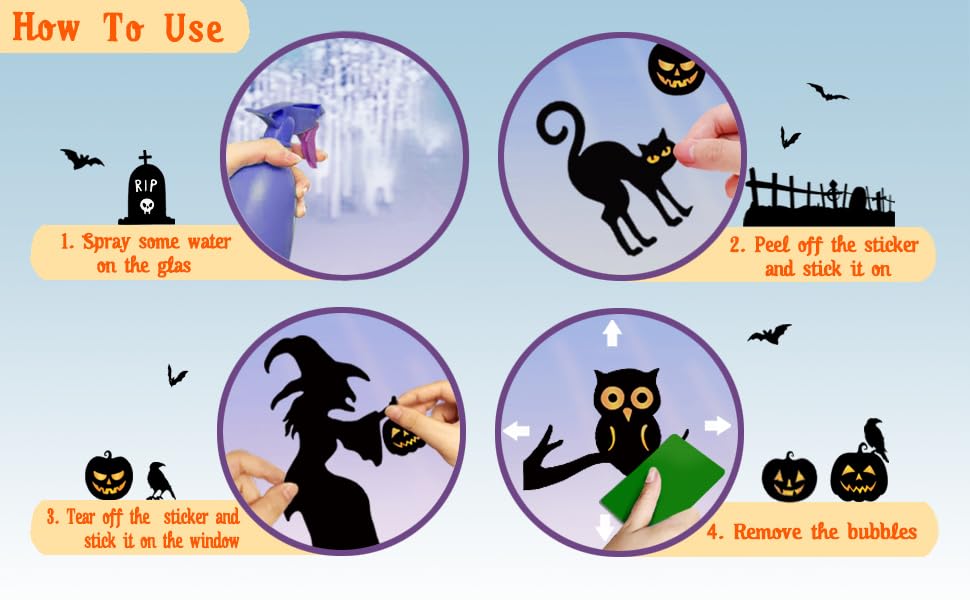 150 Pcs Halloween Window Clings Halloween Decor Indoor Bats Window Decoration (195 Count)