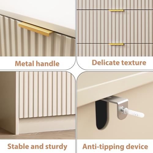 Beige 7 Drawer Dresser for Bedroom