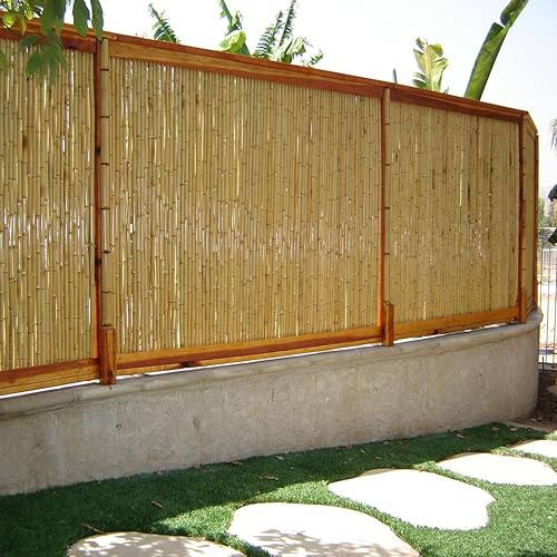 Natural Bamboo Fencing Decorative Rolled Fence Panel 1 in D x 3 ft H x 8 ft L
