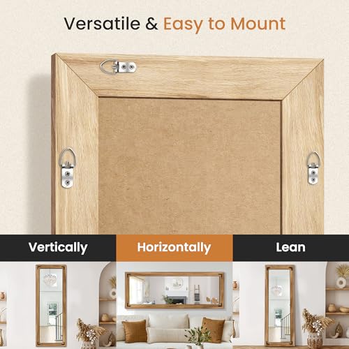 Wood Framed Full Length Mirror for Wall
