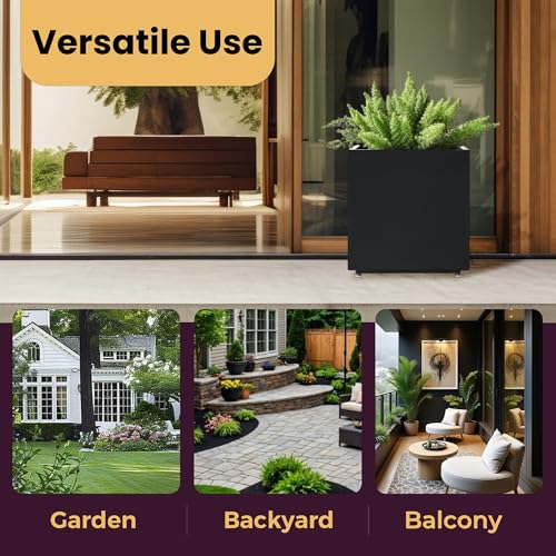 Large Cube Metal Outdoor Planter Box 20Wx20Dx21.5H