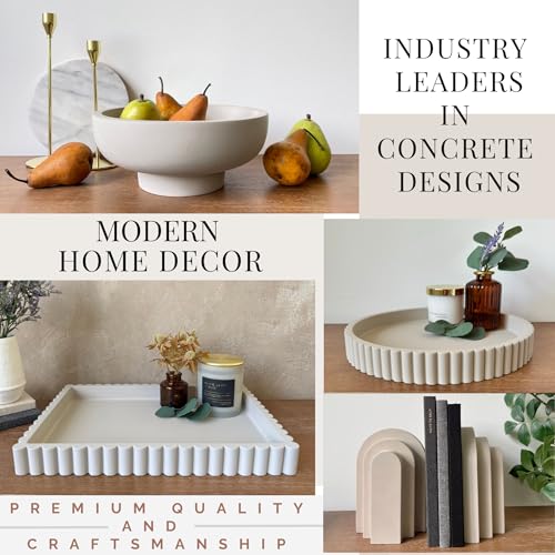 Concrete Rectangle Tray for Coffee Table Decor