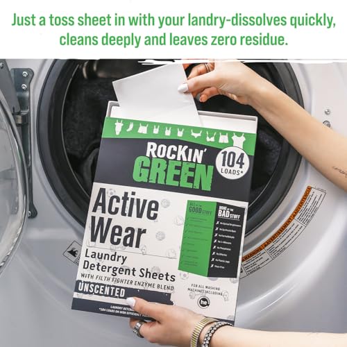 Active Wear Laundry Detergent Sheets Unscented 104 Loads (104 Count)