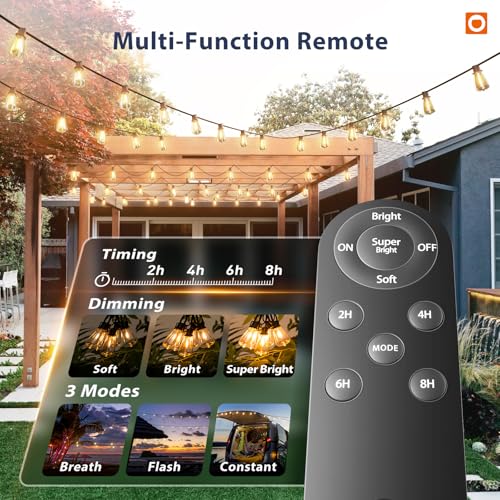 102FT(96+6) Solar String Lights Outdoor with Remote, Last 30+ Hrs (102 Foot)