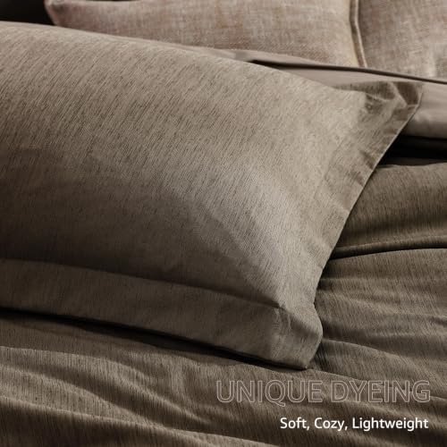King Size Comforter Set 7 Pieces Taupe Grey Bed in a Bag