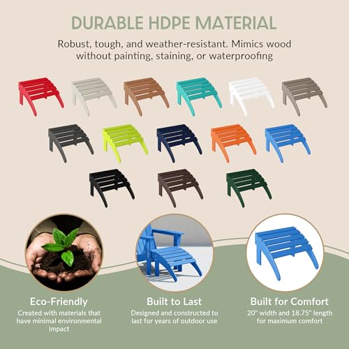 Outdoor Patio Adirondack Ottoman Foot Rest