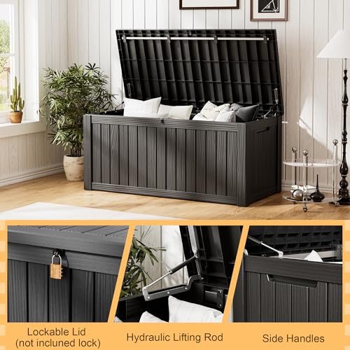 160 Gallon Outdoor Storage Box Waterproof Deck Box for Patio