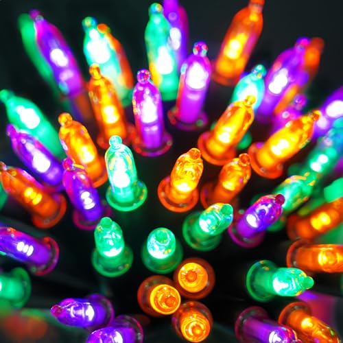 Halloween Orange Purple & Green Lights Decorations (50 Count)