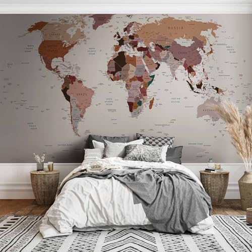 Premium Wall Mural World Map 118x83 in (6 Count)