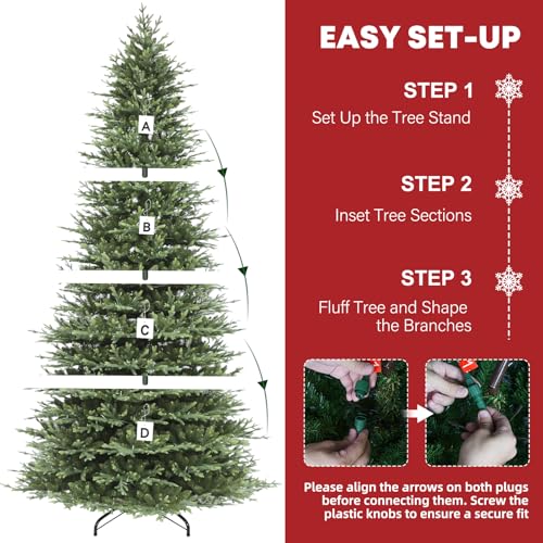 12 ft Prelit Christmas Tree with Realistic PE Foliage