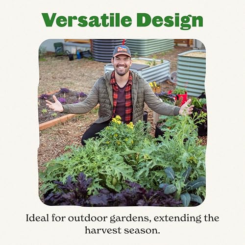 5-in-1 Modular Galvanized Raised Garden Bed Kit, 30" Short Metal Planter Box, Durable Aluzinc Steel Raised Garden Bed Outdoor for Vegetables, Herbs, Flowers & Fruits - Round Light Clay