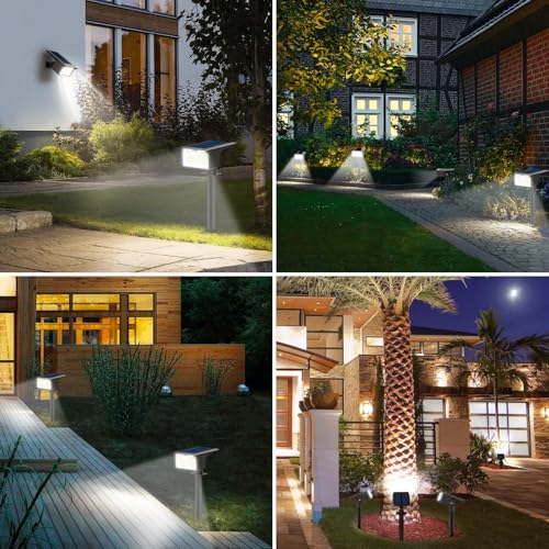 8 Pack 62 LED Solar Spot Lights Outdoor Motion Sensor with 3 Modes (8 Count)