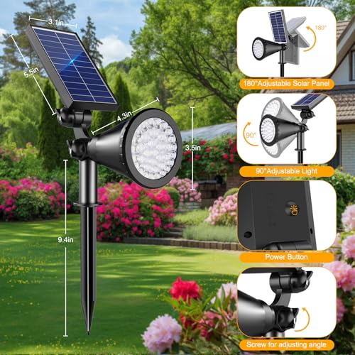 Solar Lights Outdoor Waterproof Spot Lights (2 Count)