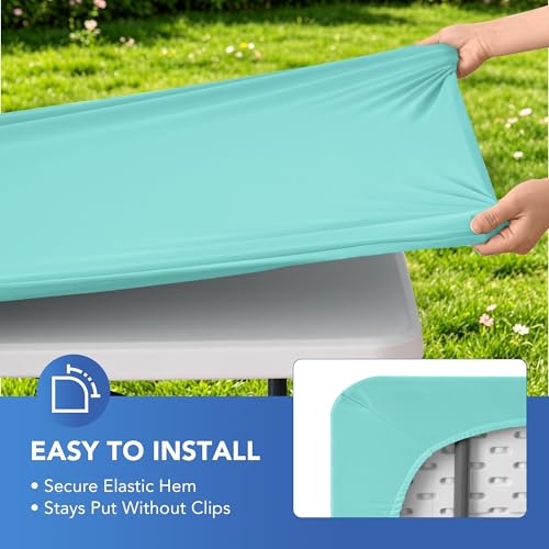 Fitted Tablecloth for 8 Foot Rectangle Tables (6 Count)