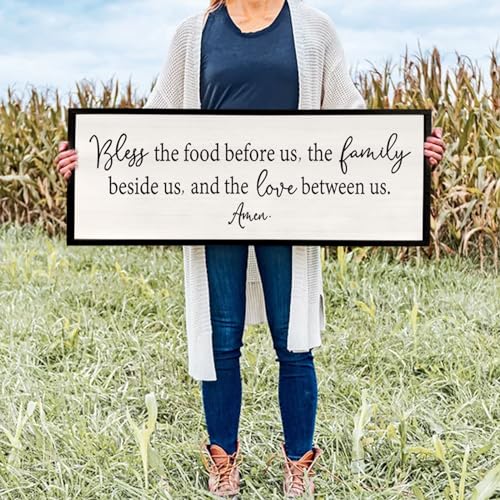 Dining Room Sign Wall Decor Bless the Food Before Us 40"X15"
