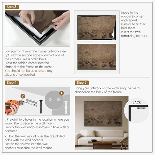 46"x72" Extra Large Framed Wall Art Koi Fish Swirl Tranquil Water Illustration for Home Living Room Bedroom Decor