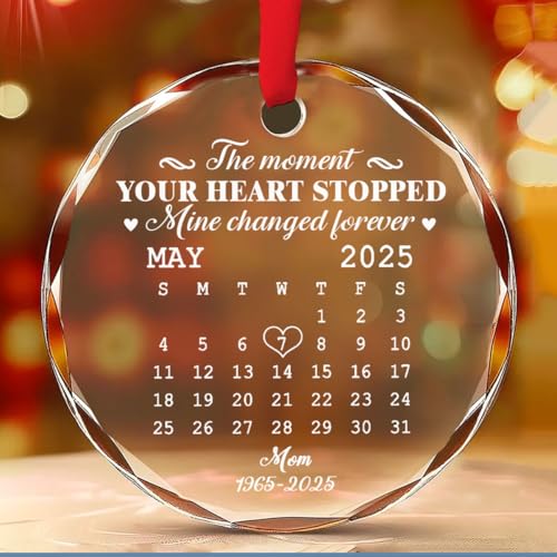 Personalized Memorial Glass Ornament for Loss of Loved Ones Mom Dad