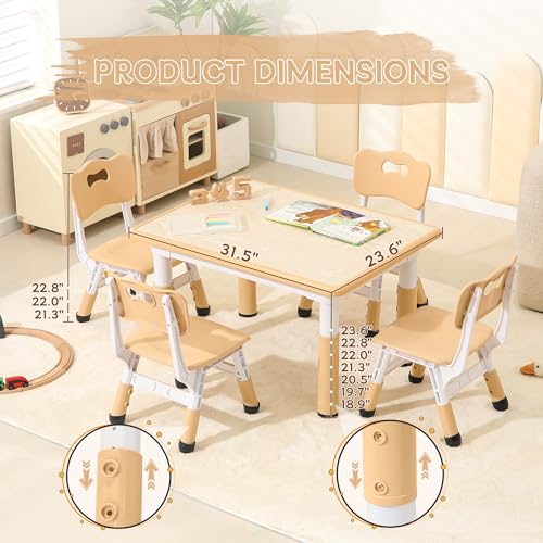 Height Adjustable Kids Table and Chairs