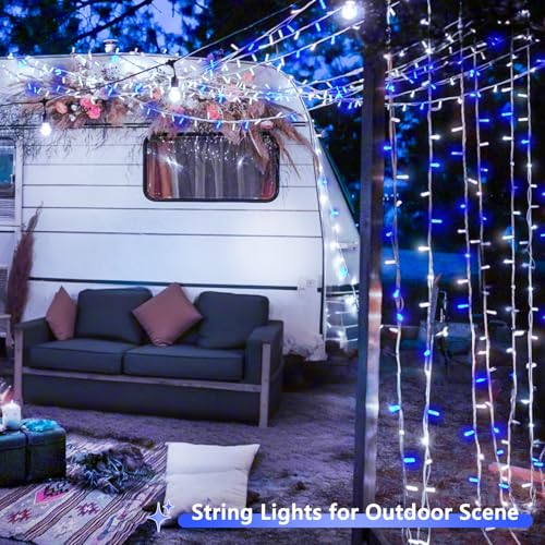 2 Pack 200 LED Battery Operated String Lights
