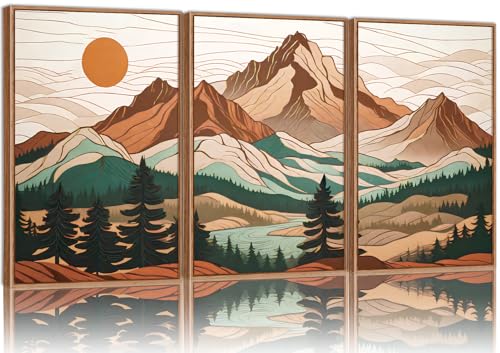 Mountain Framed Canvas Wall Art Set of 3 (3 Count)