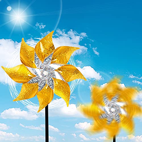 10 Pack Reflective Pinwheels with Stakes (10 Count)