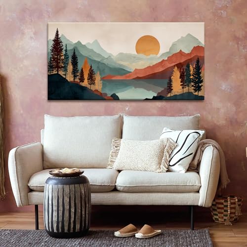 Mountain Boho Wall Art For Bedroom Artwork 20×40 Inch