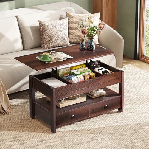 Lift Top Coffee Table with 2 Drawers