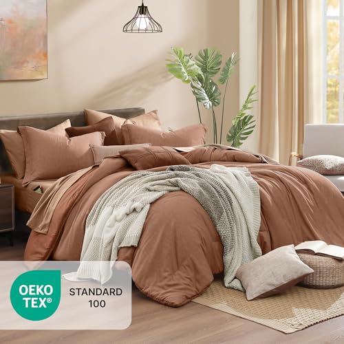 Super King Comforter Set 7 Pieces Autumn Leaf Bed in a Bag
