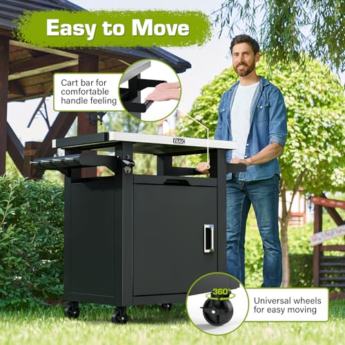 Grill Table with Storage Cabinet