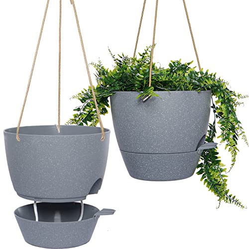 10 Inch Self Watering Hanging Pots (2 Count)