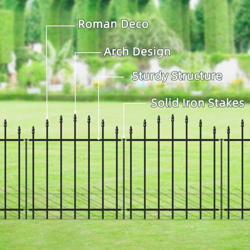 26” x 12’ No Dig Metal Garden Fence with Stakes