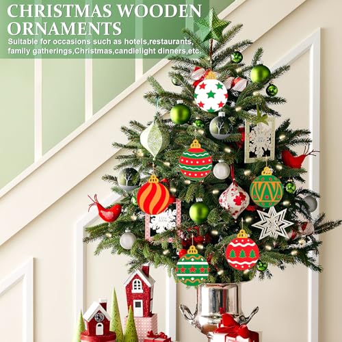 Wooden Christmas Ornaments to Paint Bell Decoration Cutouts Unfinished 36PCS (36 Count)